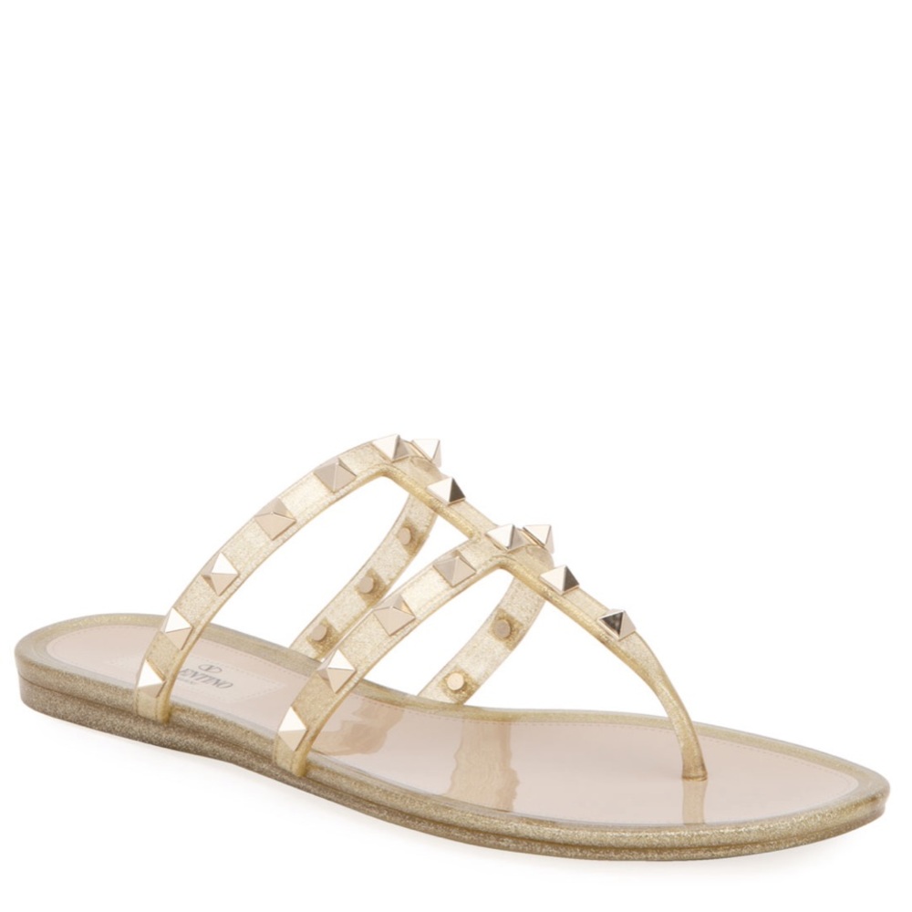 COPY - NWT Valentino Rockstud Gold Jelly Slides - Picture 2 of 16
